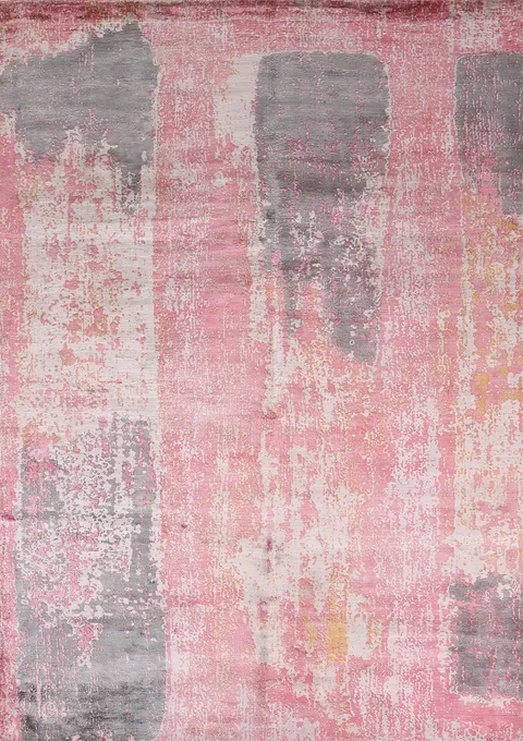 Contemporary Abstract Indian Area Rug 6x9