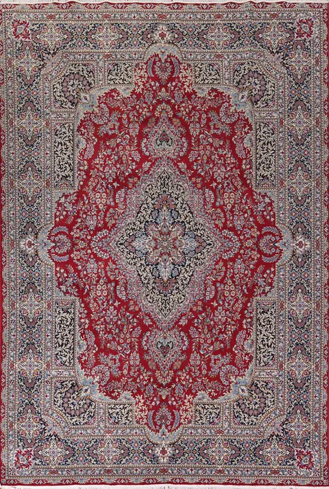Traditional Red Kashan Turkish Area Rug 10x13