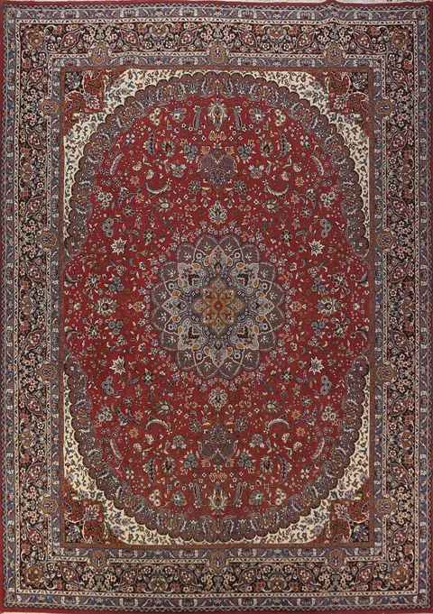 Floral Medallion Kashan Turkish Area Rug 10x13