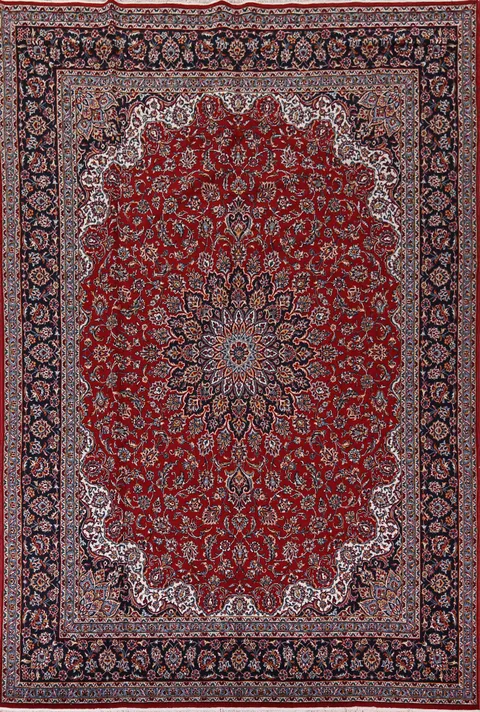 Traditional Red Kashan Turkish Area Rug 10x13