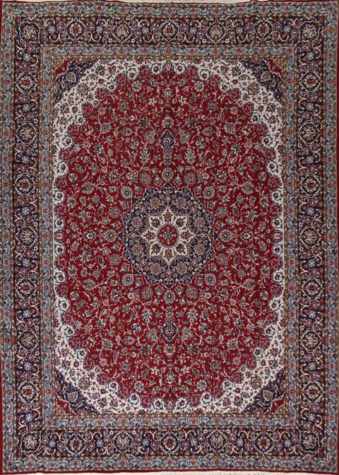 Red Floral Kashan Turkish Area Rug 10x12