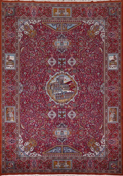 Animals Pictorial Tabriz Turkish Area Rug 10x13