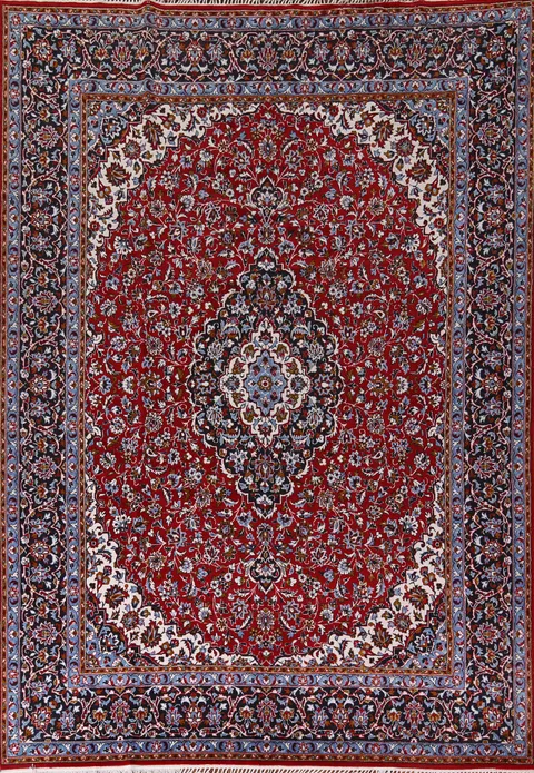 Floral Red Kashan Turkish Living Room Area Rug 10x13