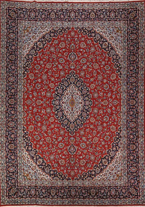 Traditional Red Kashan Turkish Area Rug 10x13