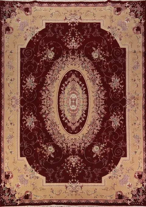 Victorian Red Burgundy Tabriz Turkish Area Rug 10x13
