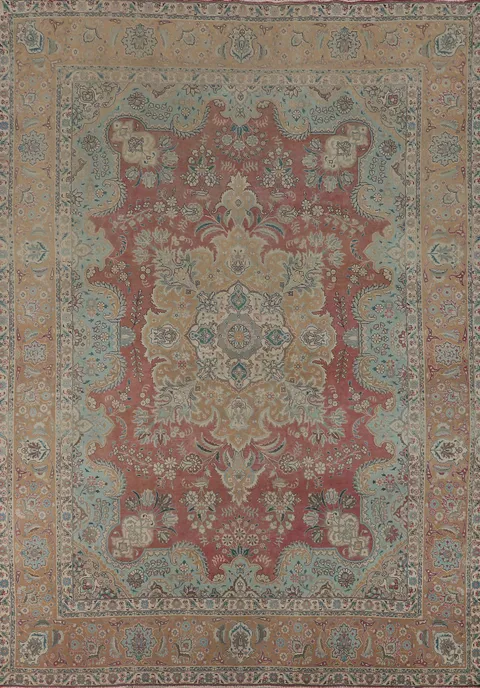 Vintage Wool Tabriz Persian Area Rug 10x13