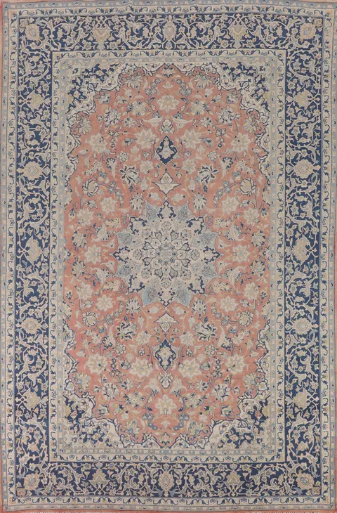 Vintage Floral Najafabad Persian Area Rug 9x13