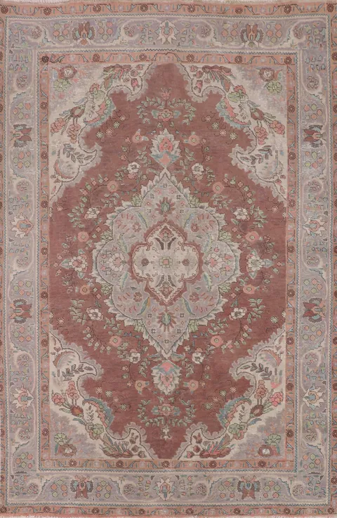 Vintage Wool Tabriz Persian Area Rug 7x10