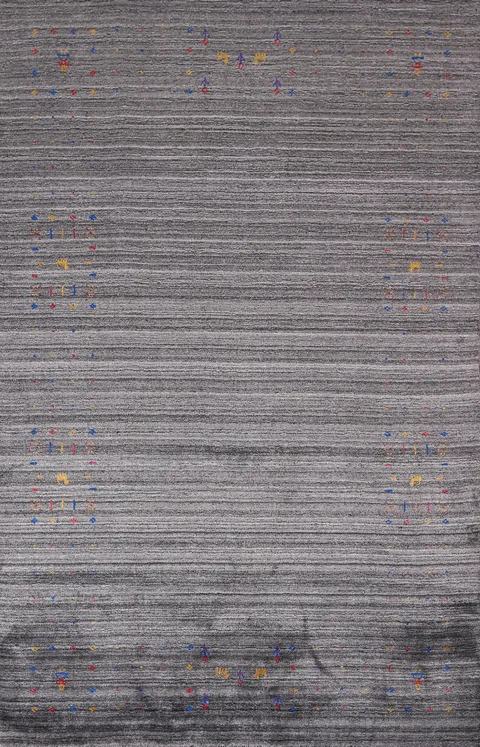 Striped Tribal Wool Gabbeh Indian Area Rug 5x8