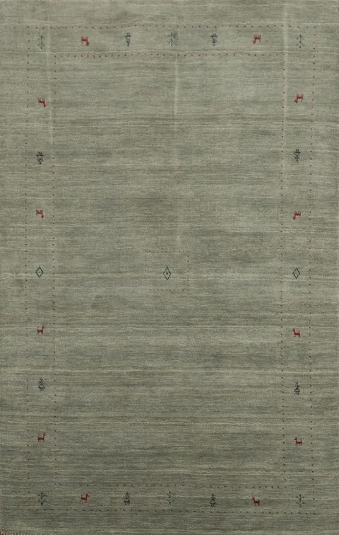 Little Animals Wool Gabbeh Indian Area Rug 5x8