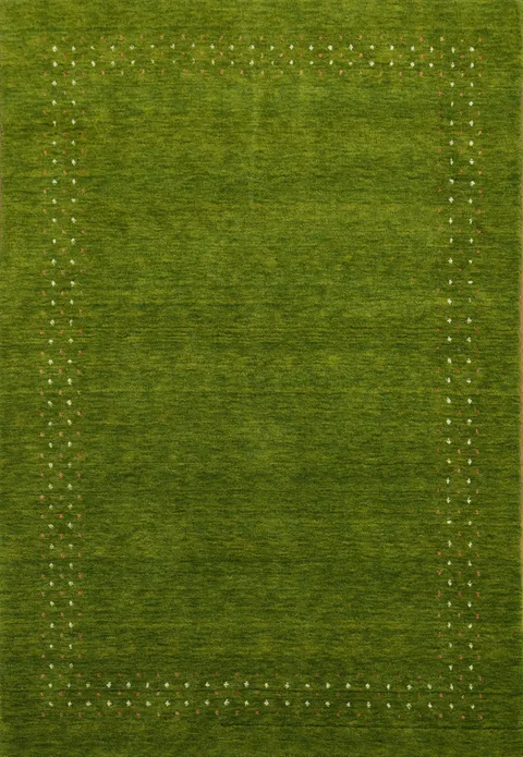 Handmade Green Gabbeh Indian Area Rug 5x8
