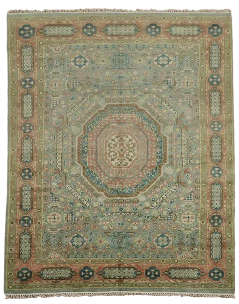 Traditional medallion pattern area rug in earthy tones 8x10