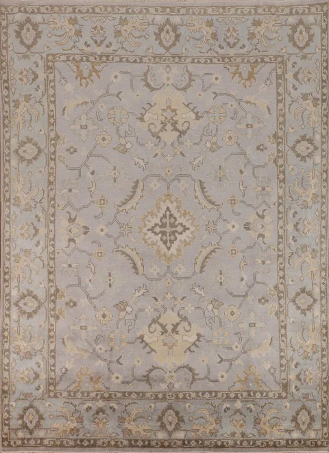 All-Over Gray Oushak Indian Area Rug 8x10