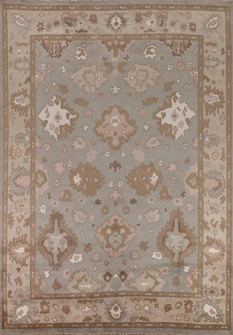 Gray Handmade Oushak Indian Area Rug 9x12