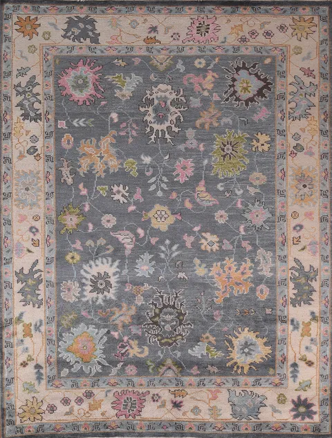 Gray Oushak Living Room Rug 8x10