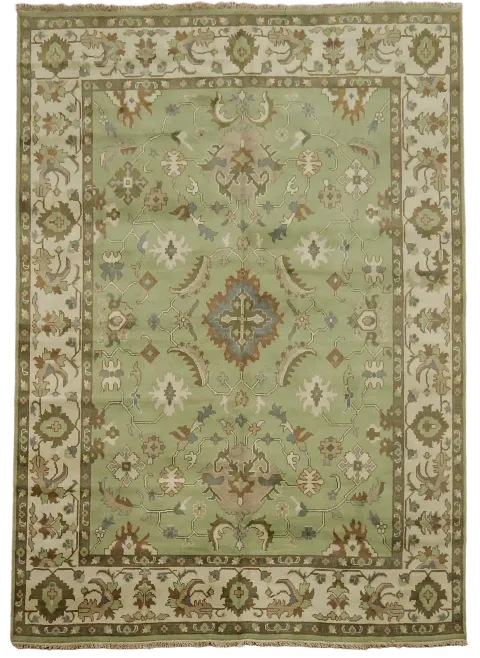 Light Green Oushak Indian Area Rug 9x12