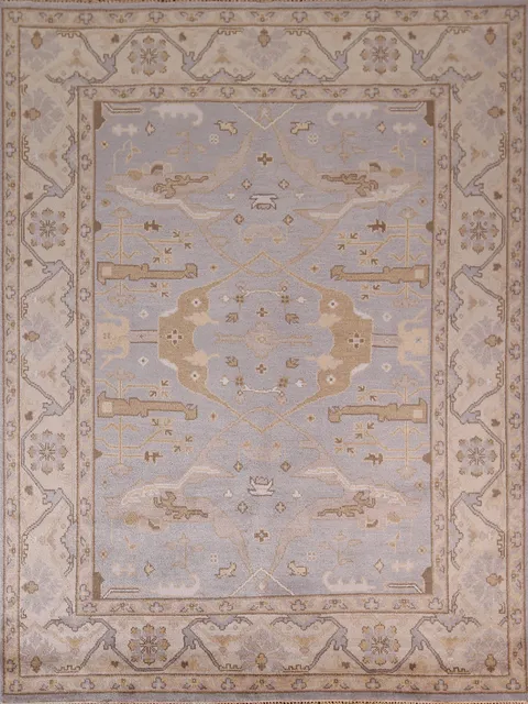 Handmade Gray Oushak Indian Area Rug 8x10