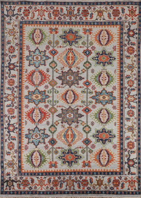All-Over Geometric Oushak Indian Area Rug 8x10