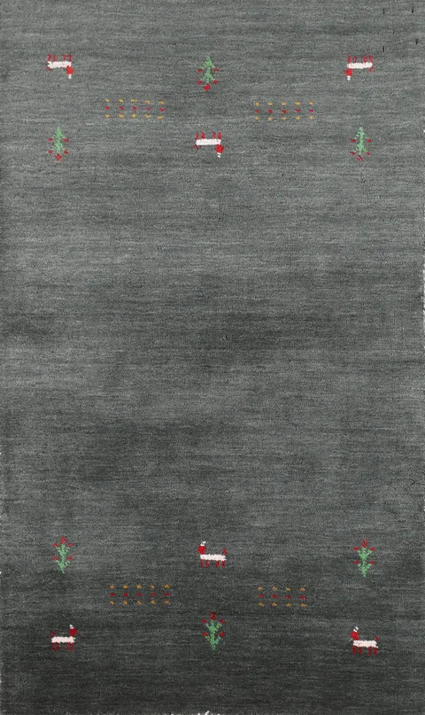 Tribal Green Gabbeh Indian Accent Rug 3x5