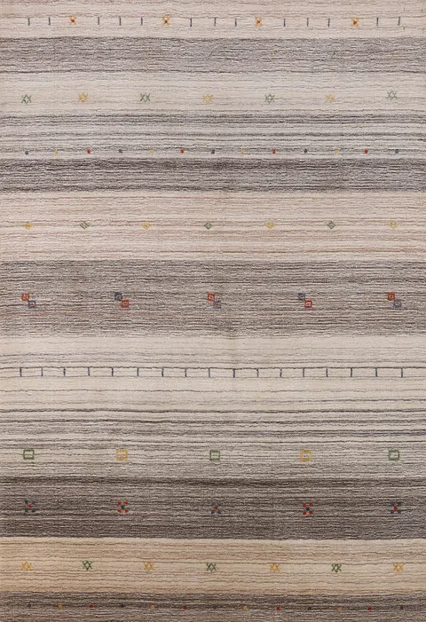 Striped Wool Gabbeh Indian Foyer Rug 5x7