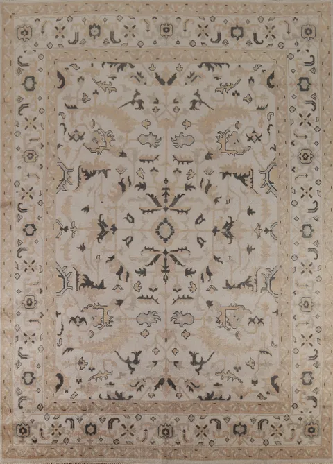 All-Over Floral Oushak Indian Area Rug 9x12