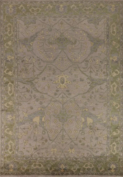 All-Over Brown Oushak Indian Area Rug 9x12