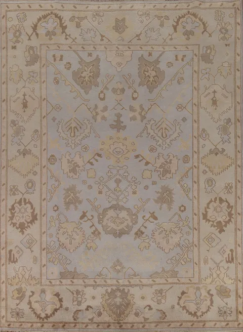 Earth Tone Wool Oushak Indian Area Rug 9x12