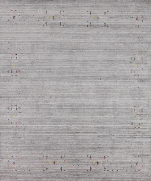 Handmade Striped Gabbeh Oriental Square Rug 8x8