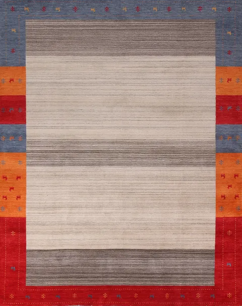 Handmade Striped Gabbeh Indian Area Rug 8x10