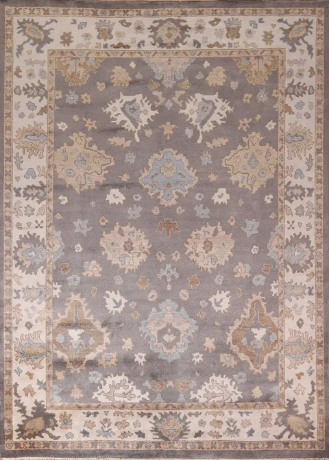 Handmade Gray Oushak Oriental Area Rug 9x12
