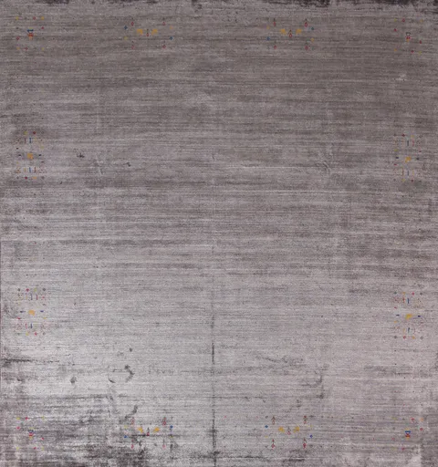 Silk Gray Handmade Gabbeh Oriental Area Rug 10x10