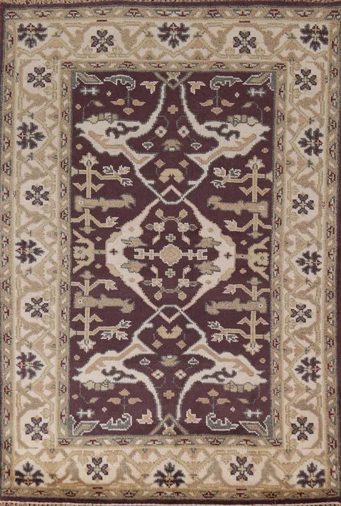 All-Over Wool Oushak Indian Accent Rug 4x6