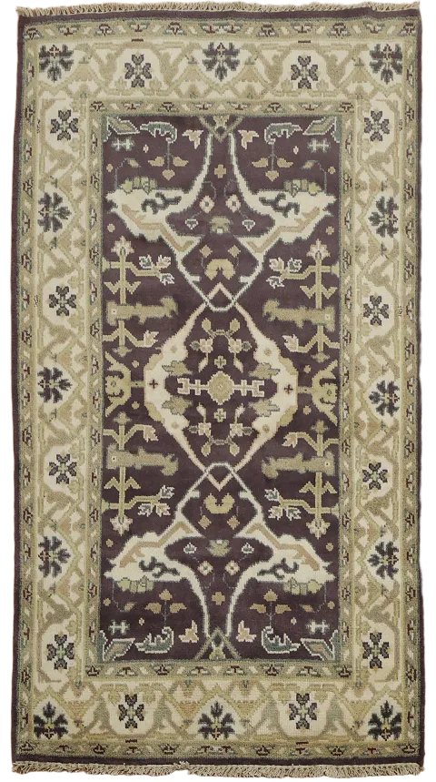 All-Over Wool Oushak Indian Accent Rug 4x6