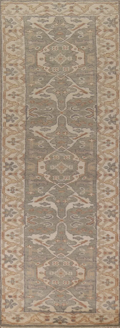 All-Over Oushak Indian Runner Rug 3x10