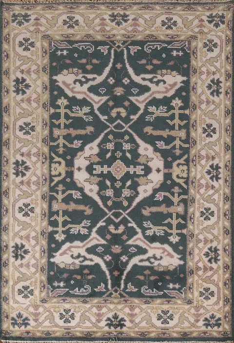 Handmade Wool Oushak Indian Accent Rug 4x6