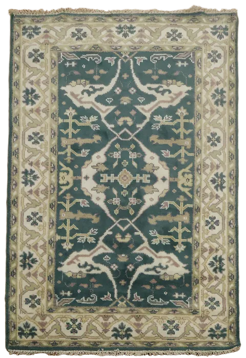 Handmade Wool Oushak Indian Accent Rug 4x6
