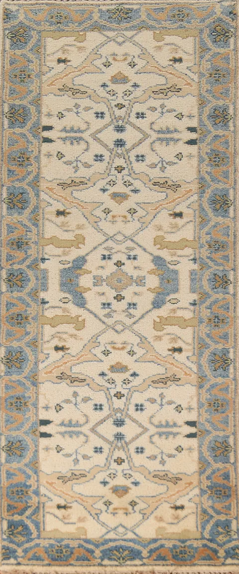 Handmade Wool Oushak Oriental Runner Rug 3x8