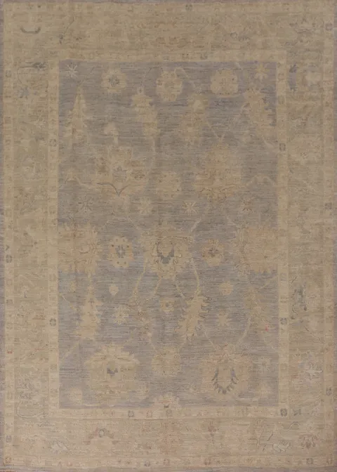 Earth Tone Wool Oushak Vegetable Dye Area Rug 6x8