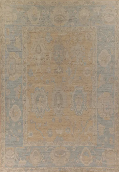 Vegetable Dye Oushak Turkish Large Rug 10x14
