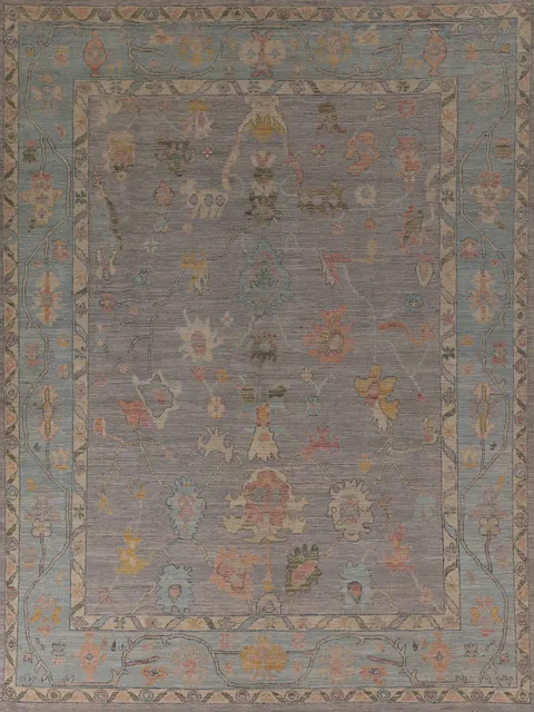 Vegetable Dye Oushak Turkish Area Rug 8x10
