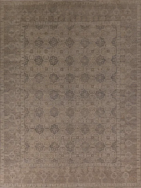 All-Over Geometric Oushak Vegetable Dye Area Rug 8x10