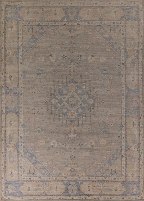 Vegetable Dye Oushak Turkish Area Rug 8x12