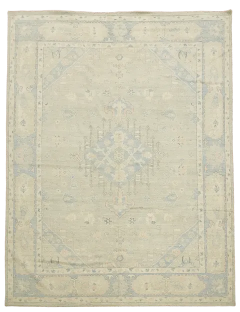 Vegetable Dye Oushak Turkish Area Rug 8x12