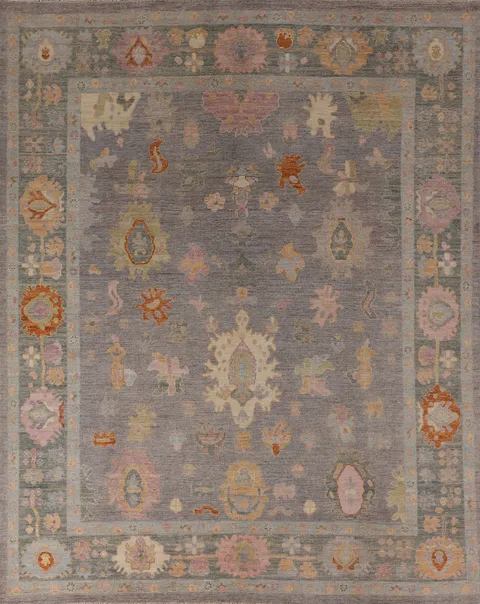 Handmade Floral Oushak Vegetable Dye Area Rug 8x10