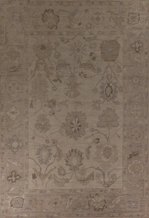 Vegetable Dye Oushak Turkish Area Rug 9x13