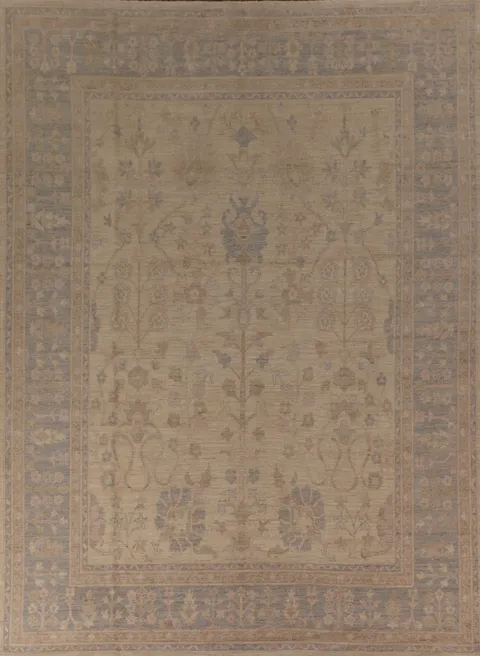 Vegetable Dye Oushak Turkish Area Rug 9x11