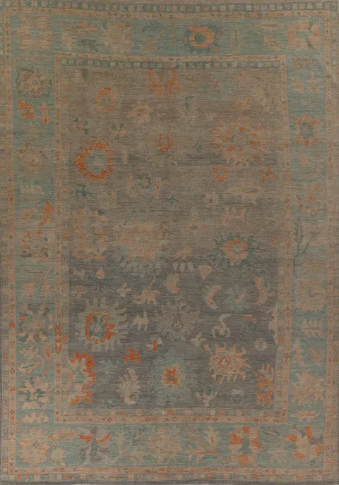 Vegetable Dye Oushak Turkish Area Rug 10x13