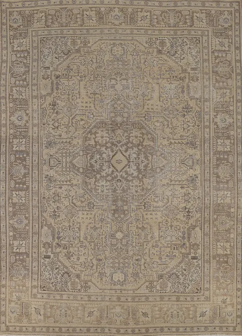 Geometric Wool Tabriz Persian Area Rug 8x12