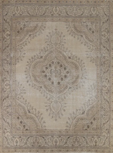 Distressed Wool Tabriz Persian Area Rug 9x12