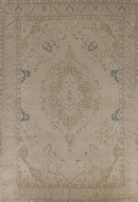 Vintage Wool Tabriz Persian Area Rug 9x13